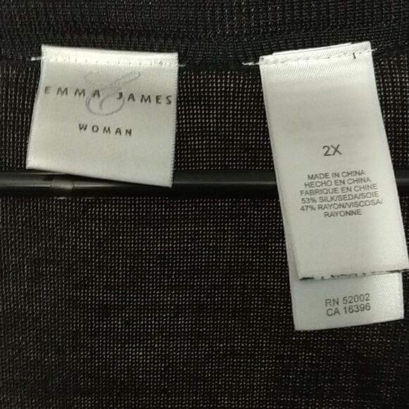 Emma & James sz 2XL black beaded shirt (440) - Picture 4 of 4